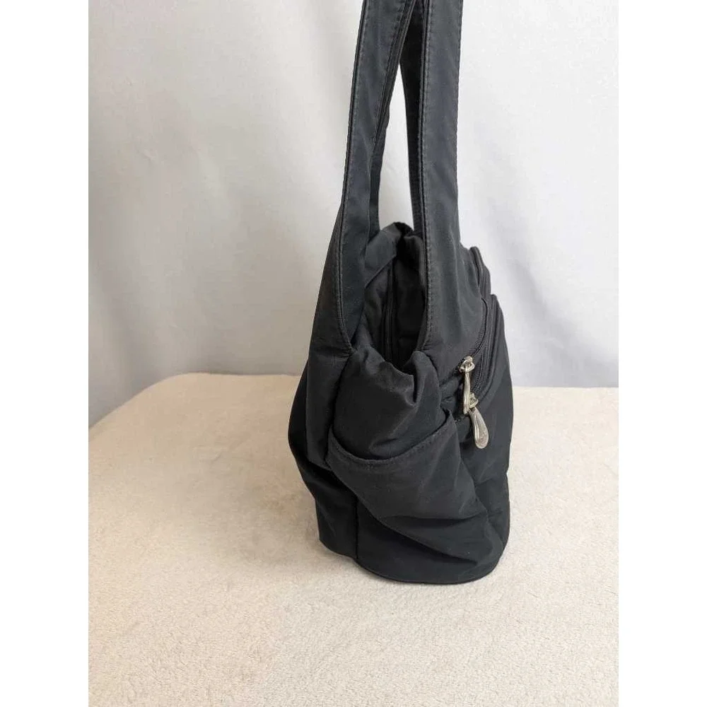 AmeriBag Black Nylon Shoulder Bag Hobo‎ Purse Organizer Multi Pocket